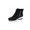 Skórzane botki sneakersy na koturnie 5 cm